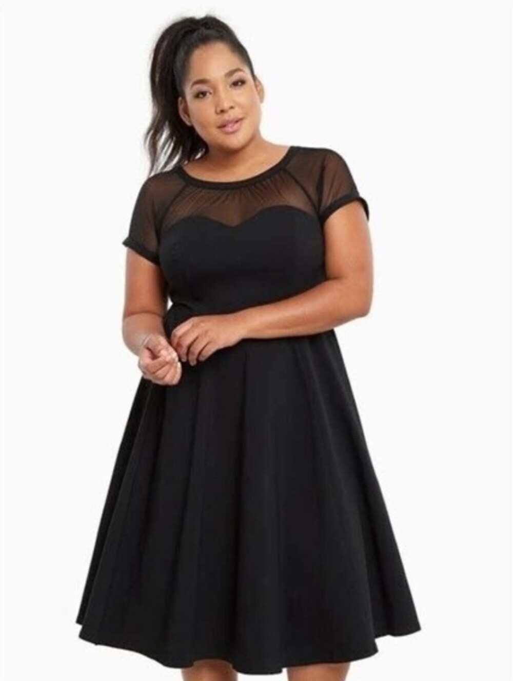 Torrid Plus-Size Black Fit & Flare Swing Dress Pinup Retro Rockabilly 14